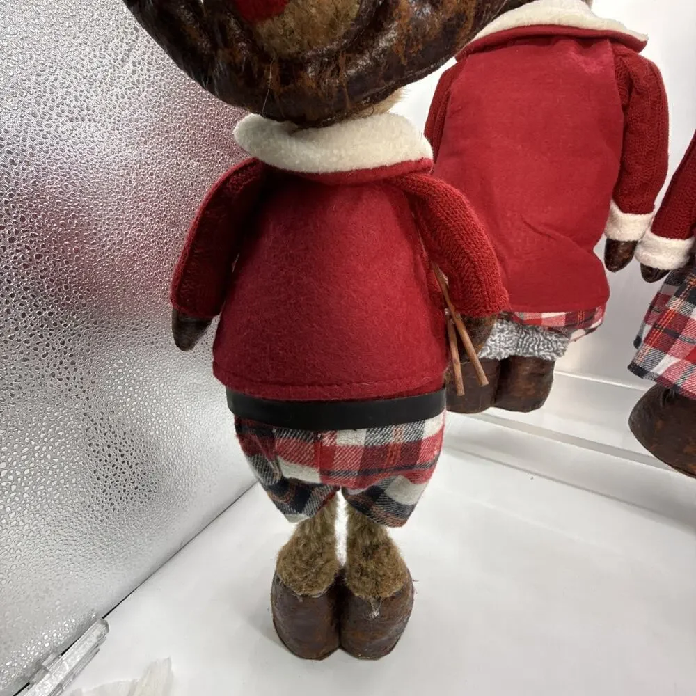 Member's Mark 4 Pc Plush Moose Set W/Adjustable Height On Legs Of Ma & Pa Xmas⬇️